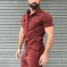 2024 new men's cargo romper casual romper suit Europe and the United States belted romper_viptrois.com