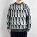 Pure Cross-Border 2025 Juheng Autumn Winter Round Neck Loose Color-Block Thickened Warm High-End Sweater Knitwear Men's_viptrois.com