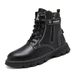 European Warm Series Autumn Winter High Top Lace-up Martin Youth Outdoor Fashion Casual Men's Side Zipper Trendy Mid-calf Leather Boots_viptrois.com