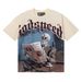 Retro Skull Print High Street Unisex Washed Distressed Short-Sleeve T-Shirts_viptrois.com