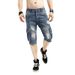 Men's Clothing Men's Overalls Mid Length Pants With Multiple Pockets Casual Denim Cropped Shorts_viptrois.com
