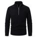 Men's Stand Collar Half-Zip Knit Sweater – Stylish Winter Pullover With Fleece Lining & Ribbed Hem (S-2XL)_viptrois.com