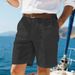 Men's Linen Summer Shorts With Side Pockets, Back Button Closure, Breathable Comfort For Beach And Casual Wear_viptrois.com