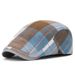 Spring Autumn Summer Duckbill Men's British Style Literary Beret Women's Plaid Forward Cap_viptrois.com