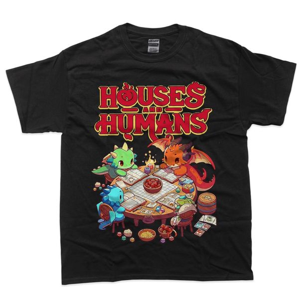 Houses And Humans Vintage 90s Funny Gamer Gaming T-Shirt Mens Womens Tees Top_viptrois.com