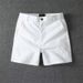 Men's Clothing Summer New Pure Cotton Four Quarter Pants Men's Casual Slim Straight Workwear Shorts Slightly Elastic Three Quarter Pants Beach Pants_viptrois.com
