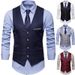 Men's Clothing Groomsmen Dress Vest Business Casual Suit Men's Vest Style Slim Vest_viptrois.com