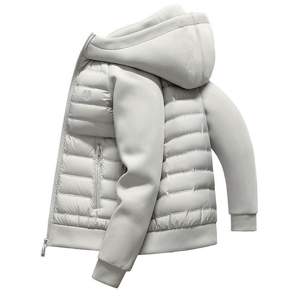 Men's Clothing American High Street Trend Thin Cotton Coat Men's Loose Casual Hooded Solid Color Stitching US Embroidery_viptrois.com