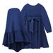 Kids’ Clothing Girls Spring And Autumn Long Sleeve Solid Color Dress + Solid Color Headscarf Two Piece Children's Clothing Ins_viptrois.com