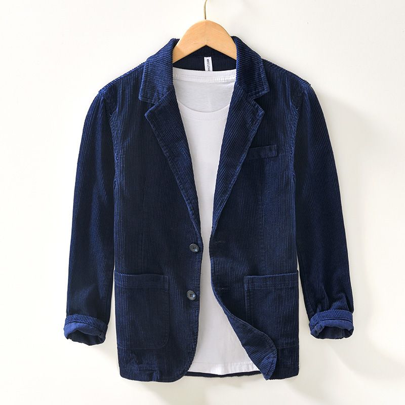 2026 High-quality Pure Cotton Corduroy Suit Jacket Casual Solid Color Loose Small Suit Cardigan_viptrois.com