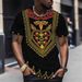 Men's Clothing Fashion Short Sleeved T Shirts Retro Pattern Digital Printing T Shirts Ethnic Style_viptrois.com