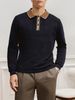 Old Money Style Men's American Autumn New Loose Casual Long Sleeve T-Shirt Base Shirt Polo Collar Top For Men_viptrois.com