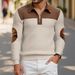 Men’s Stand-Up Collar Half-Zip Sweatshirt – Color Block Fleece Pullover For Autumn & Winter_viptrois.com