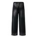 Men's Clothing Street Personality Washed And Distressed Leopard Print Wide Leg Jeans Washed And Distressed Loose Wasteland Style Straight Pants_viptrois.com