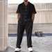Men's Clothing Commuter Suit Casual Button Shirt Short Sleeved Trousers Men's Outing Trend_viptrois.com