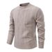 Men's Fleece-Lined Thermal Round Neck Pullover Sweater, Winter Warm Slim Fit Knit Top For Casual & Daily Wear_viptrois.com