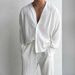 Men's Clothing thin solid color sexy deep v cardigan knitted sweater shirt casual fashion suit two piece suit men_viptrois.com