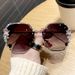 2023 New Rhinestone Women's Slim Sung Fashion Sun and UV Protection Korean Edition_viptrois.com