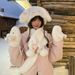 Winter Thick Cute Rabbit Ears Plush Children's Cold proof and Warm Ear Protection Hat, Scarf, Glove 3-Piece Set_viptrois.com