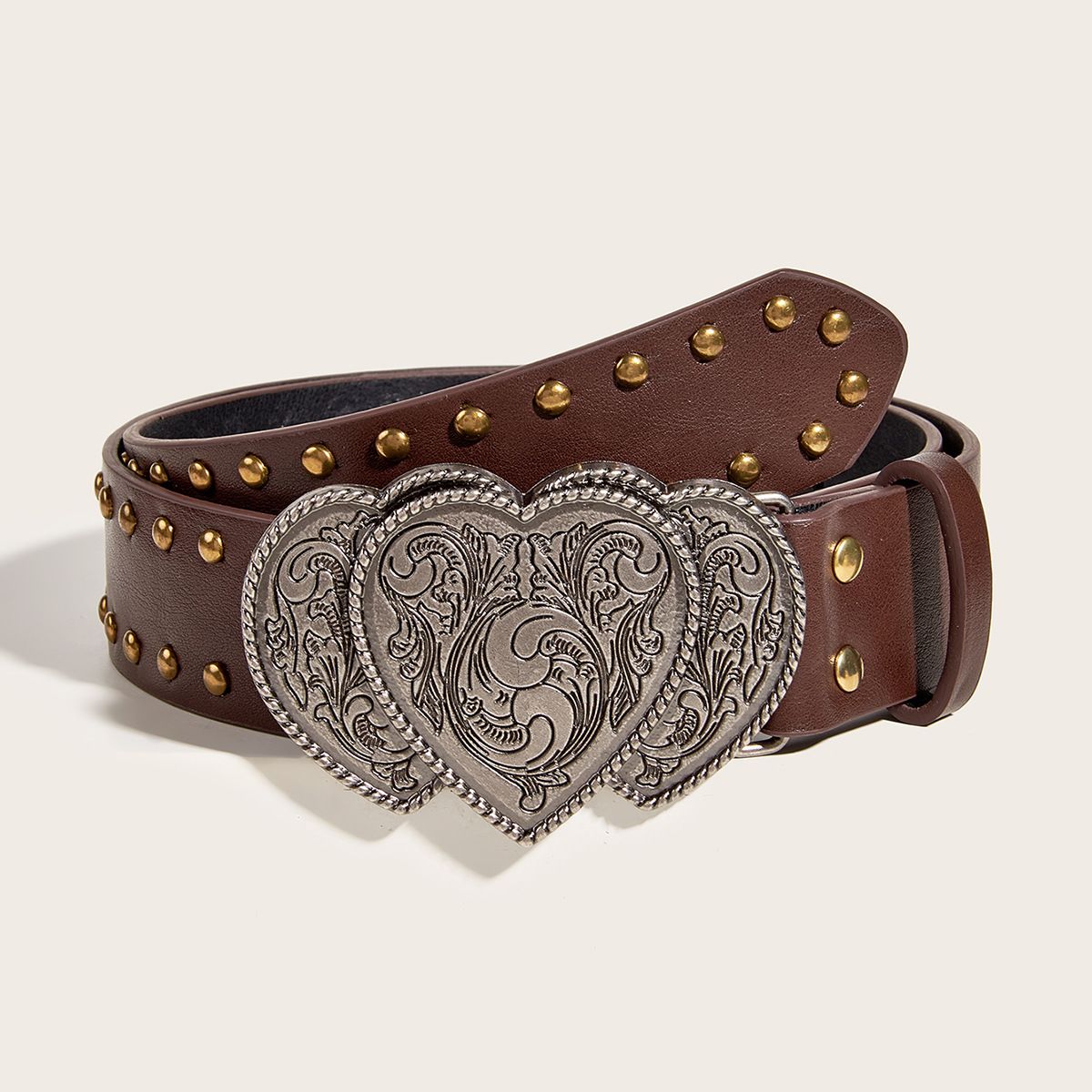 New rivet fashion punk style wide belt personality women's jeans Universal belt in stock wholesale_viptrois.com