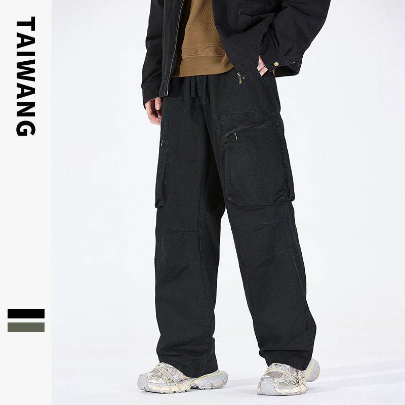 Men's Clothing Wear Retro Paratrooper Pants Garment Dyeing Workwear Loose Multi Pocket Pants Men's Trousers_viptrois.com