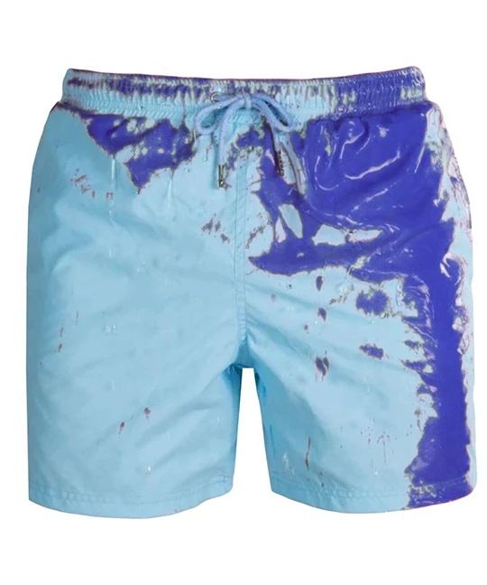 Men's Beach Pants That Change Color Water Quick-Drying Large-Size Swimming Trunks For Men Temperature-Sensitive Color-Changing Multi-Color Swimsuits_viptrois.com