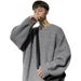 Loom Loom Hong Kong Solid Color Men Autumn Winter Vintage Japanese Style Lazy Knitted Youth Trend Korean Version Loose Sweater_viptrois.com