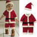 Children's Christmas onesie Santa Claus style clothing and hat two-piece set_viptrois.com