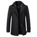 Loom Loom European American Style Coat Autumn Casual Men's Solid Color Cashmere Wool Overcoat Non-Iron Treatment Middle-Aged And_viptrois.com