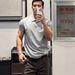 Fitness Men's Summer Simple Solid Color Chinese Style Polo Shirt Henry Collar Sports Breathable Cuffed Short Sleeve_viptrois.com