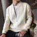 Double-Zip Knit Cardigan – Slim-Fit V-Neck Pullover For Men (M-3XL, Grey/Black/Beige)_viptrois.com