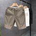Men's Clothing Men's Casual Drape Summer Ice Silk Suit Shorts 4:5 Pants Loose Straight White Thin For Formal & Casual_viptrois.com