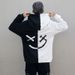 Men's Spring And Autumn Casual Fashion Color Matching Smiley Face Sweater Men's Long Sleeve Sports Hooded Top Jacket Men's_viptrois.com