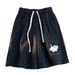 Men's Loose Fit Casual Shorts, High Street Style Polyester Athletic Shorts For Summer, Trendy Streetwear_viptrois.com
