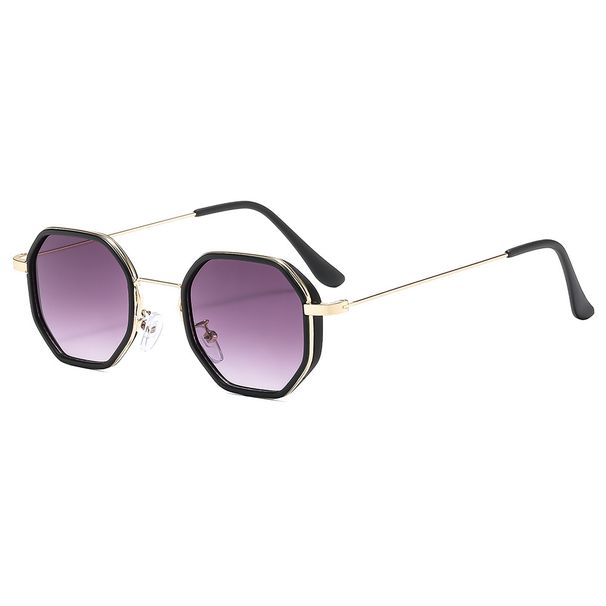 2025 New Sunglasses Men's And Women's Same Polygonal Windproof Sunglasses Metal Sunscreen UV Protection Sunglasses_viptrois.com