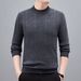 Men's Clothing 100% Wool Sweater Semi-Turtleneck Winter Knitwear With Jacquard Pattern, Premium Soft & Warm Pullover For Casual & Formal Wear_viptrois.com