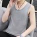 Men's Clothing Vest Men's Summer New Simple Short Sleeved Solid Color Slim Sleeveless Thin Casual T Tops_viptrois.com