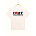 Camiseta Cómoda Hombres Estampado Patrón "AMO A MI NOVIA", Camiseta Gráfica, Verano Hombres, Ropa De Hombre Con Estilo_viptrois.com