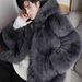 Men's Clothing 2024 Winter New Tuscan Fox Coat Men's Thickened Leather Youth Hooded Fur Coat Trend_viptrois.com