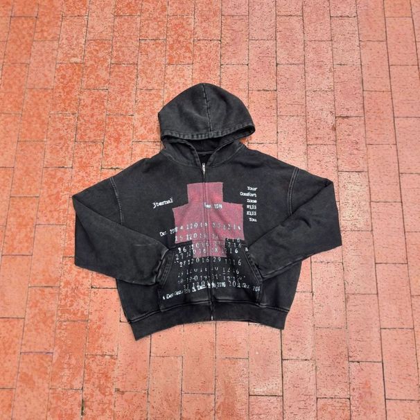 Men's Clothing Street Fashion European And American Wholesale Personalized Printed Sweatshirt Long Sleeved Pullover Hoodie Retro Jacket_viptrois.com