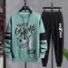 Men's Clothing Casual sports suit sweatshirt men's spring and autumn printed men's autumn clothes loose two piece suit men's clothing wholesale_viptrois.com