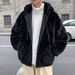Men's New Fashion Harajuku Style Winter Solid Color Cotton Jacket Student Design Double-Sided Korean Version Coat Trendy_viptrois.com
