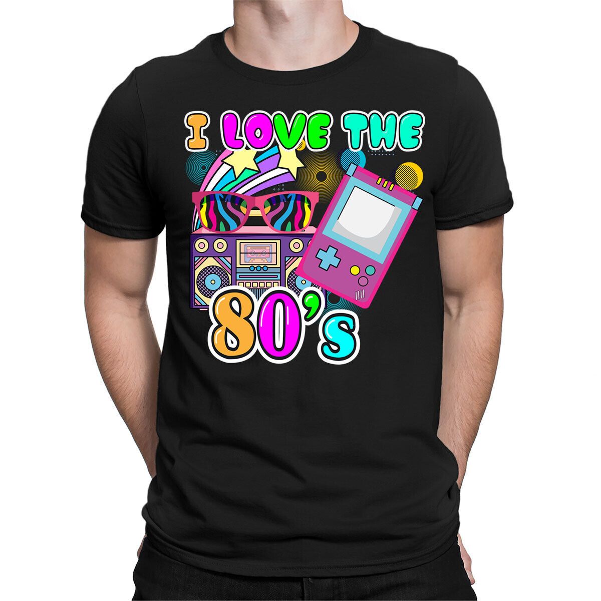 Love 80s Vibe Fancy Dress Party Costume Retro Vintage Mens Womens 100% Cotton T-shirt Mens Tees Tops #ADJG_viptrois.com