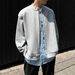 "CleanFit Baseball Jacket – Unisex Oversized Zip-Up Sweater For Streetwear & Couple Outfits (M-3XL, Black/Gray)"_viptrois.com
