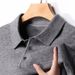 Men's Wool-Blend Lapel Knit Polo Shirt – Classic Solid Color Long Sleeve Sweater (Black/Maroon/Dark Green, Sizes M-XXXXL)_viptrois.com
