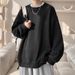 Men's Long Sleeve Jacquard Texture T-Shirt Loose Fit Casual Pullover For Spring & Autumn_viptrois.com