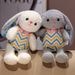 Cute Soft Striped Rabbit Doll Plush Toy Little White Rabbit Doll Children's Ragdoll Easter Gift_viptrois.com