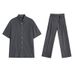 Light Mature Style Fashion Suit Men's Summer Loose Short Sleeved Shirt Korean Style Trendy Straight Mopping Trousers_viptrois.com