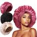 Ribbon bow Satin beauty care hair wide brimmed hat headscarf Nightcap_viptrois.com