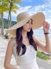 Women's Summer With Wide Brim, Foldable Beach Hat, Protection, Beachside Vacation Sun Hat_viptrois.com